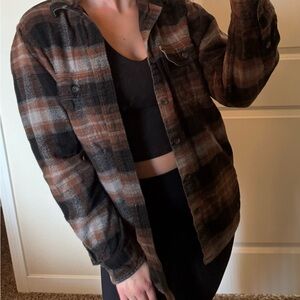 Dickies Women's Brown Plaid Utility Jacket